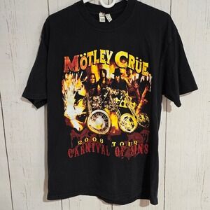 Motley Crue 2006 Carnival Of Sins Tour Tshirt Large Heavy Metal Graphic Band Tee
